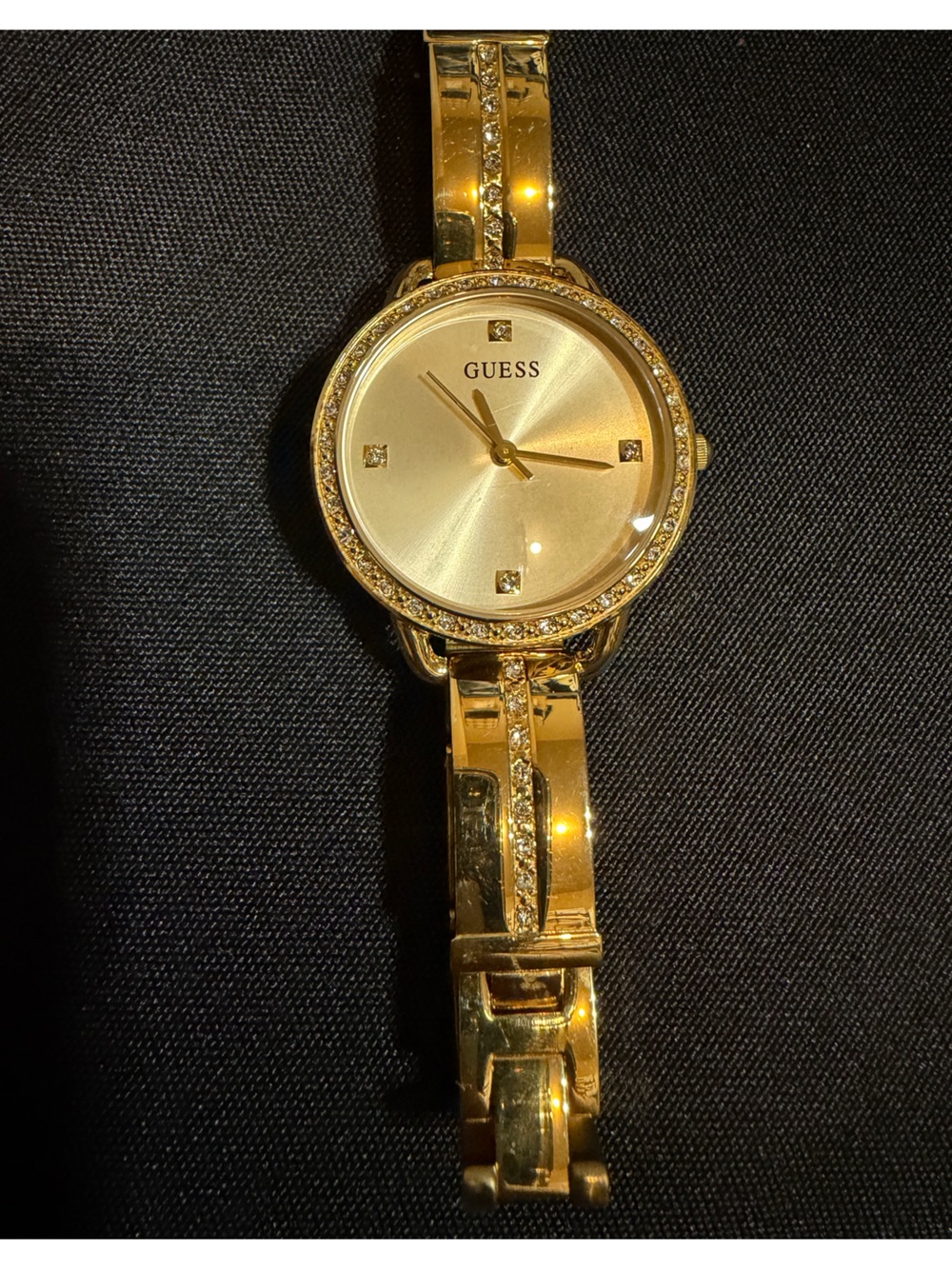 GUESS Gold Tone Crystal Accent Women's Bracelet Watch